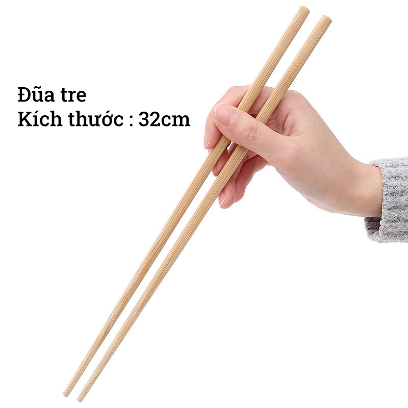 Đũa ăn dài tre đa năng kháng khuẩn BAMBOOO ECO chuyên xào nấu an toàn vệ sinh, sử dụng cho gia đình, nhà hàng, khách sạn