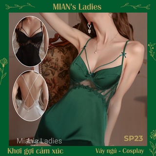 Váy ngủ sexy gợi cảm cao cấp, đầm ngủ sexy, đồ ngủ sexy nữ cao cấp, váy ngủ sexy nơ ngực - sp23