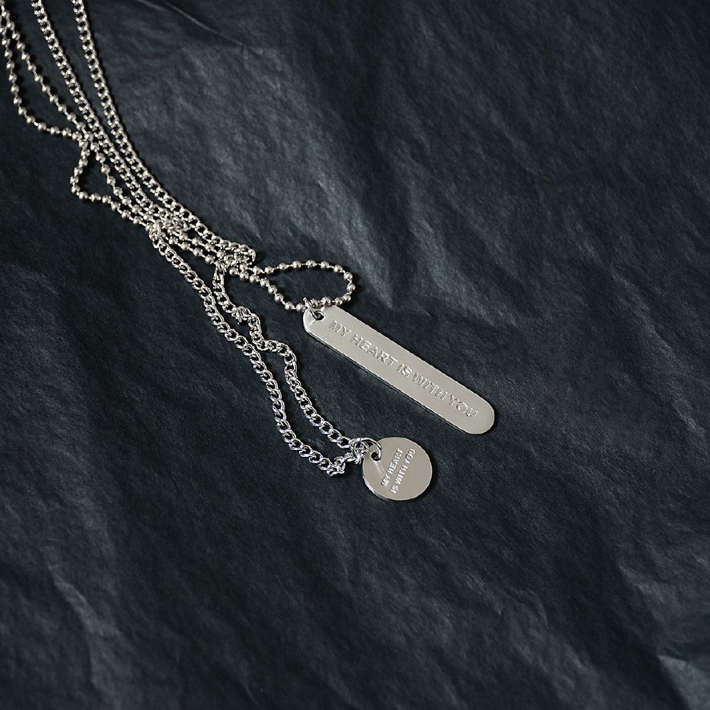 Dây Chuyền Mặt Tròn Khắc Chữ Bằng Thép Titan Không Phai 23313 Thời Trang Cho Nam Nữ