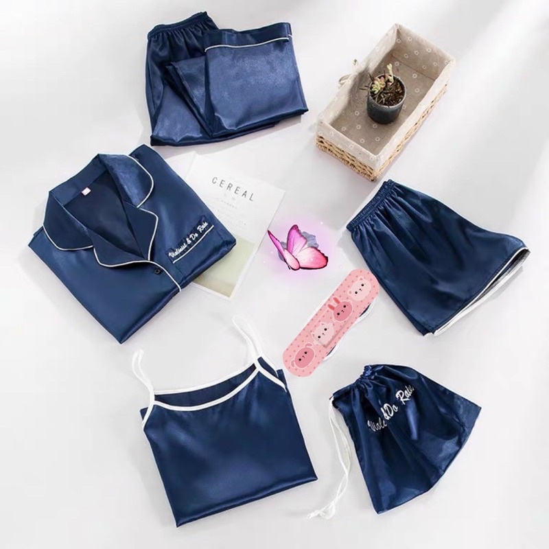 [💯💯💯HÀNG THẬT FREE SHIP] ❤️❤️❤️Bộ đồ ngủ 04 món đơn sắc❤️[HÀNG SIÊU ĐẸP] | BigBuy360 - bigbuy360.vn