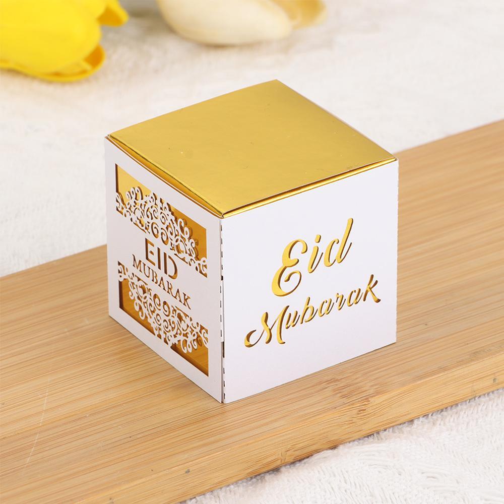 Set 5 / 10 Hộp Quà Giấy In Chữ Eid Mubarak Phong Cách Hồi Giáo Độc Đáo