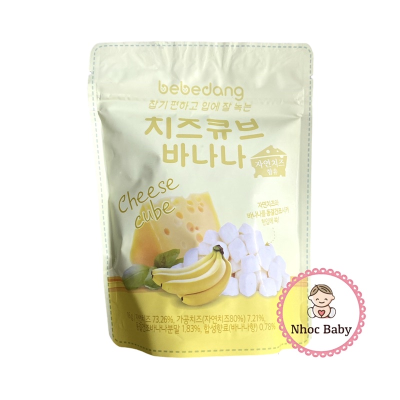 Phô mai sấy lạnh Bebedang cho bé 8m+ túi zip 16g