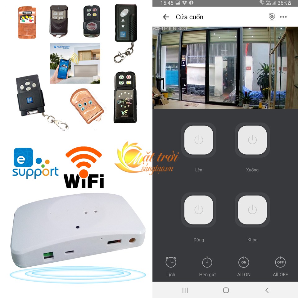 Bộ phát sóng điều khiển cửa cuốn wifi qua điện thoại Ewelink