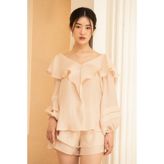 Jessi Top - Áo tơ mềm cổ bèo