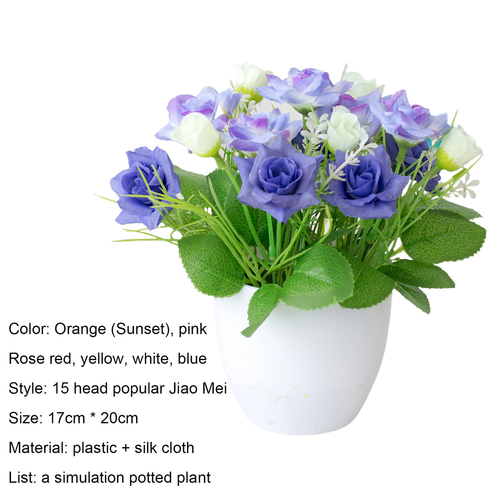 Chậu hoa giả tươi tắn dễ thương phù hợp cho trang trí