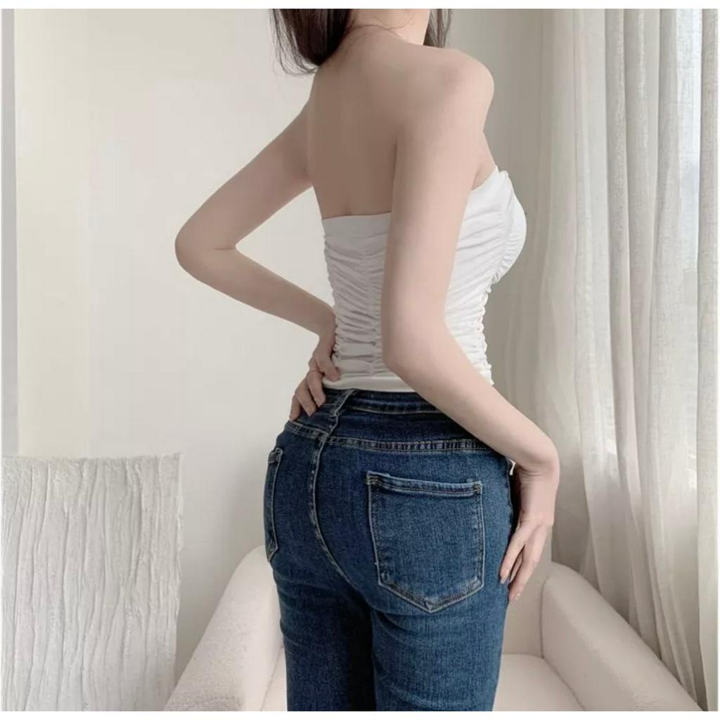 Áo Bra Quây Nhún Không Dây Cúp Có Đệm Ngực Tone Màu Siêu Tây Mã 1886