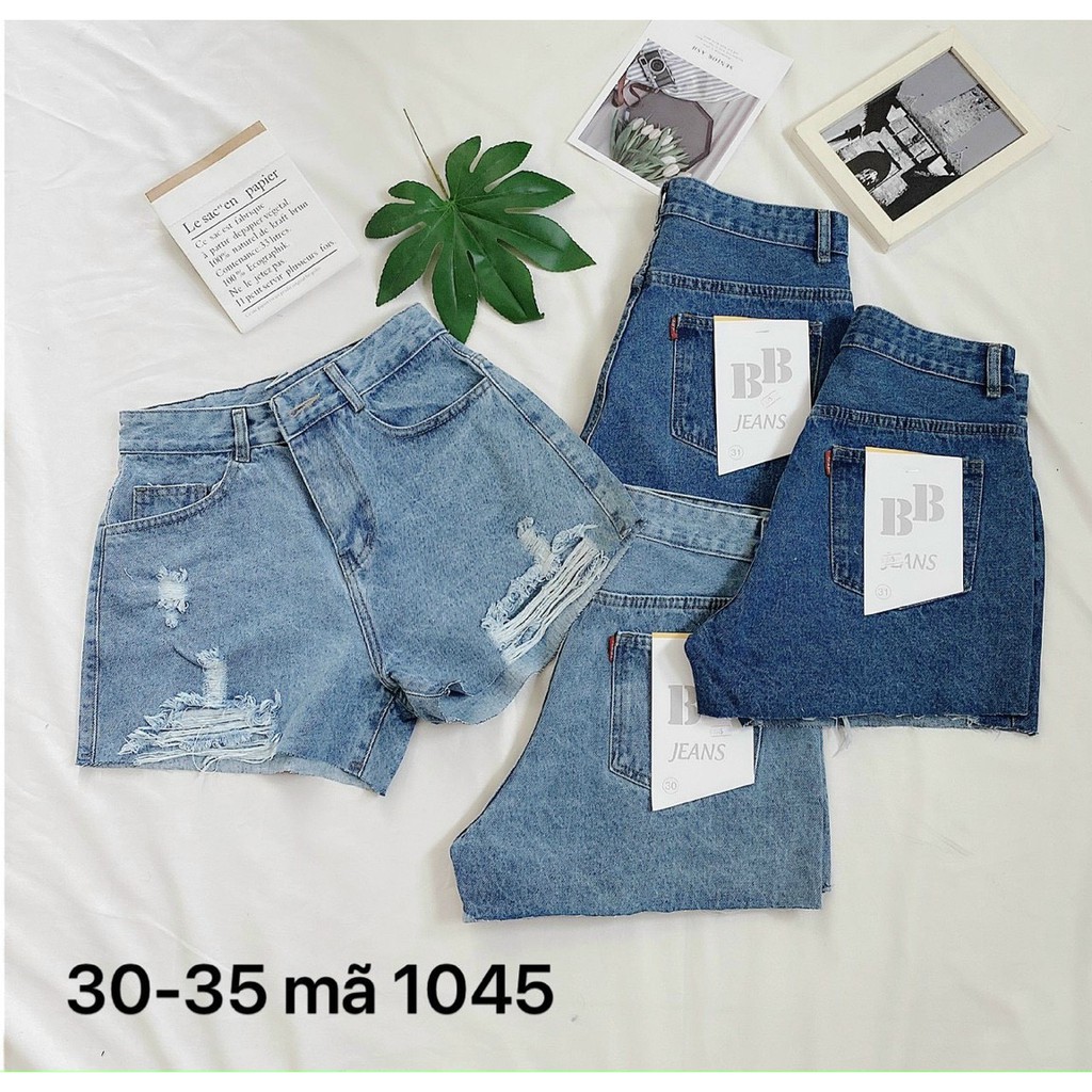 Quần đùi jean nữ rách big size vải VNXK QJ1045