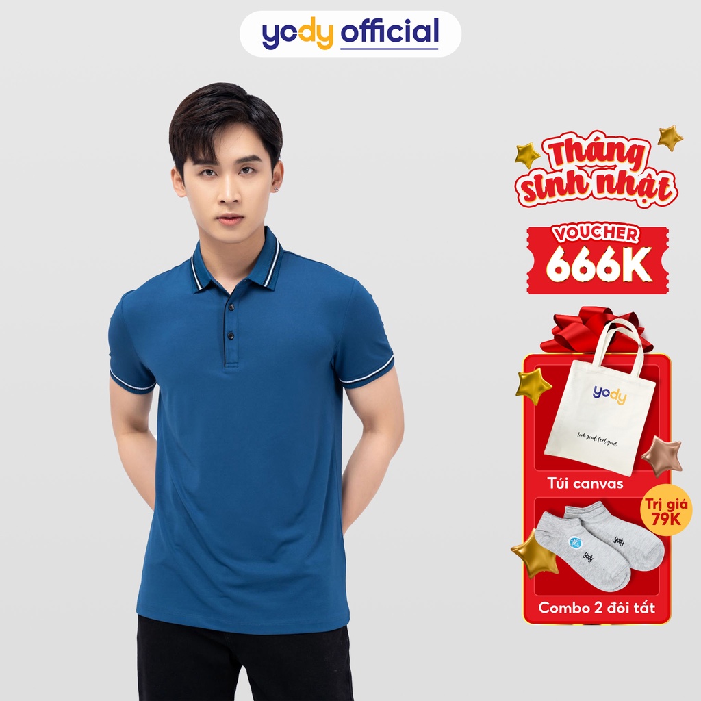 YODY Áo Thun Polo Nam Coolmax Cổ Bẻ 7 Màu Thấm Hút Mồ Hôi - APM3681