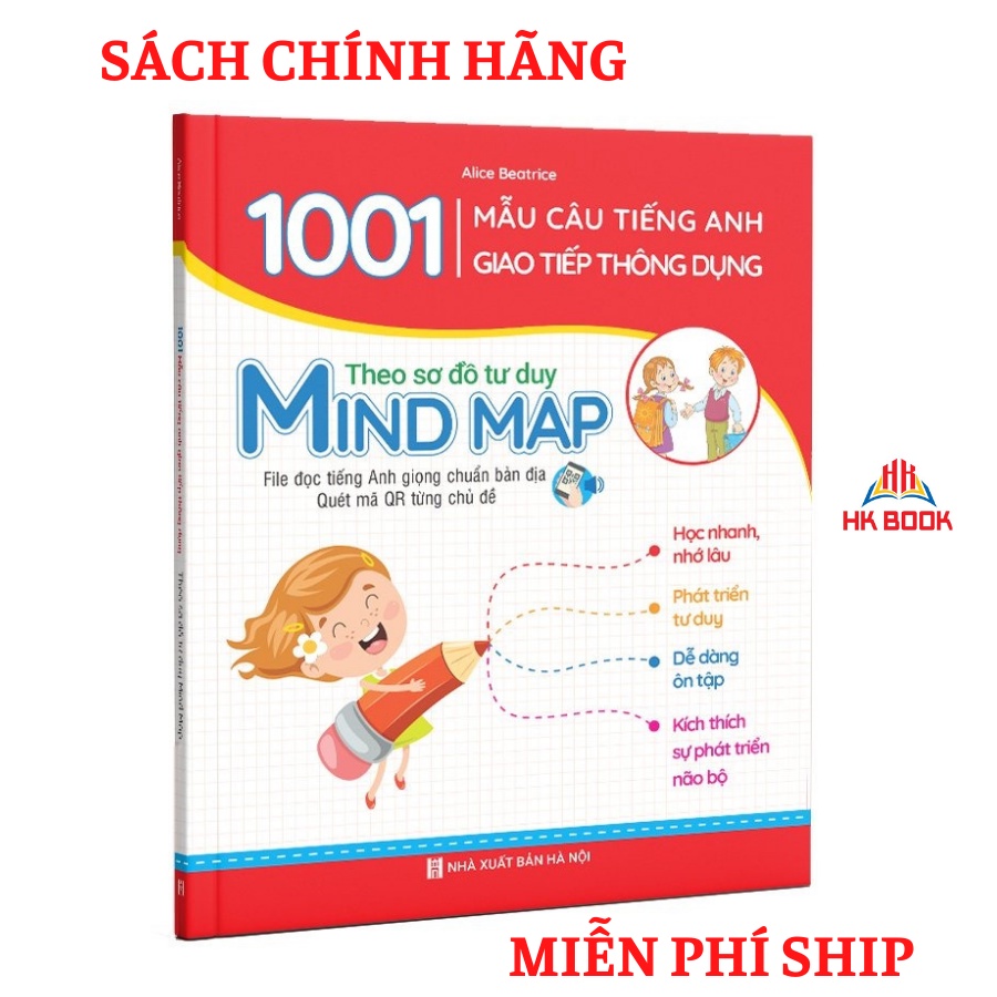 Sách - 1001 Mẫu Câu Tiếng Anh Giao Tiếp Thông Dụng - Theo Sơ Đồ Tư Duy Mind Map (Có file nghe) - 1 cuốn