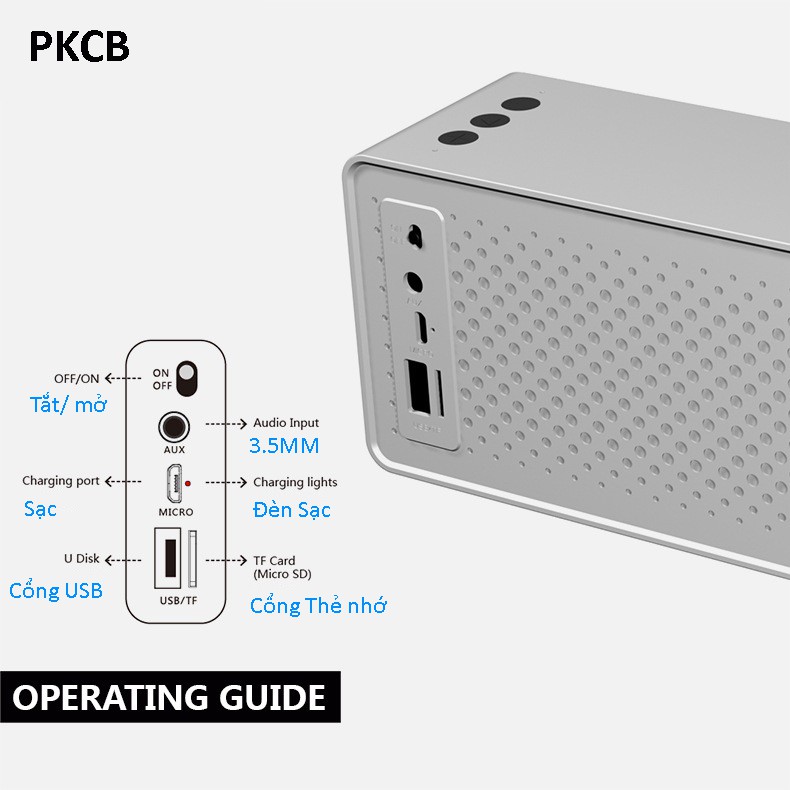 Loa Bluetooth PKCB 10W Speaker không dây  - Hàng chính hãng