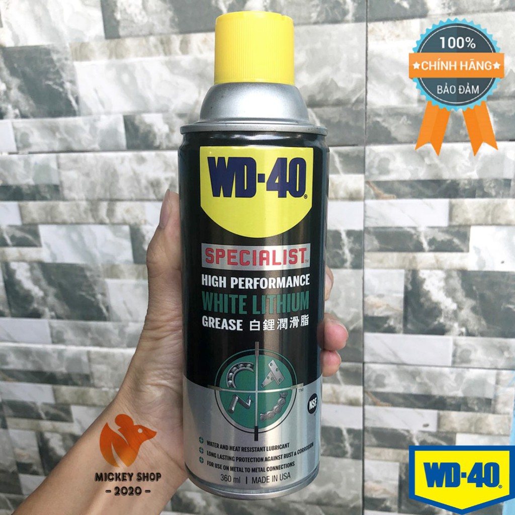 [ CHUYÊN DỤNG ] Dầu nhờn bôi trơn tác dụng cao WD-40 white lithium 360ml - CHÍNH HẢNG