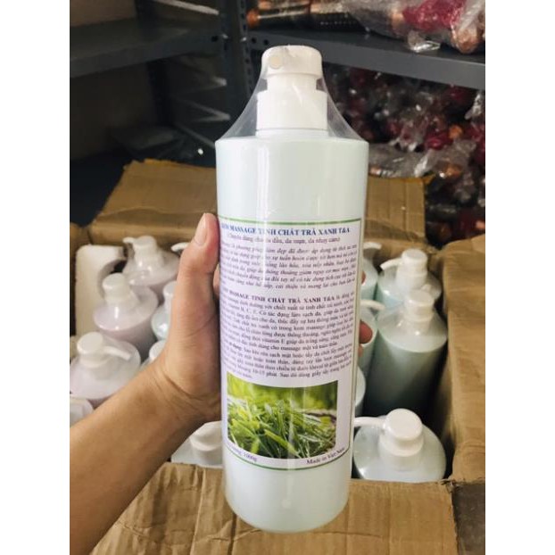 Free Ship_ Chất Lượng [ 1000ml - CAO CẤP] Kem massage mặt spa trà xanh, bạc hà, hoa hồng, da mụn ,da dầu, trắng da