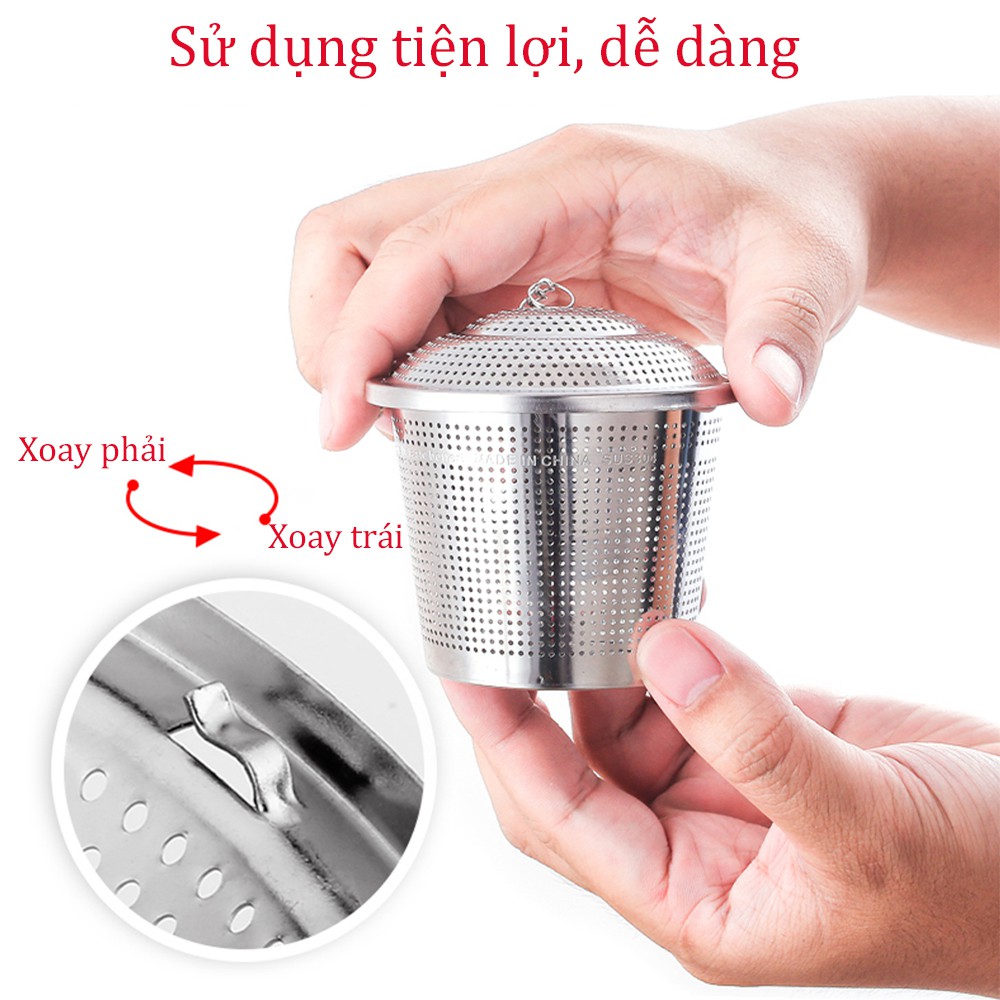 Dụng cụ lọc trà thả ấm inox 304 - SSGP - hàng cao cấp trọn đời không han gỉ - nhiều kích thước