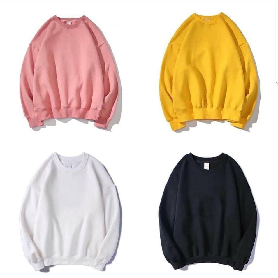 Áo Nỉ sweater trơn YAYSHOP unisex nam nữ chất nỉ cotton mềm mịn nhiều màu | WebRaoVat - webraovat.net.vn