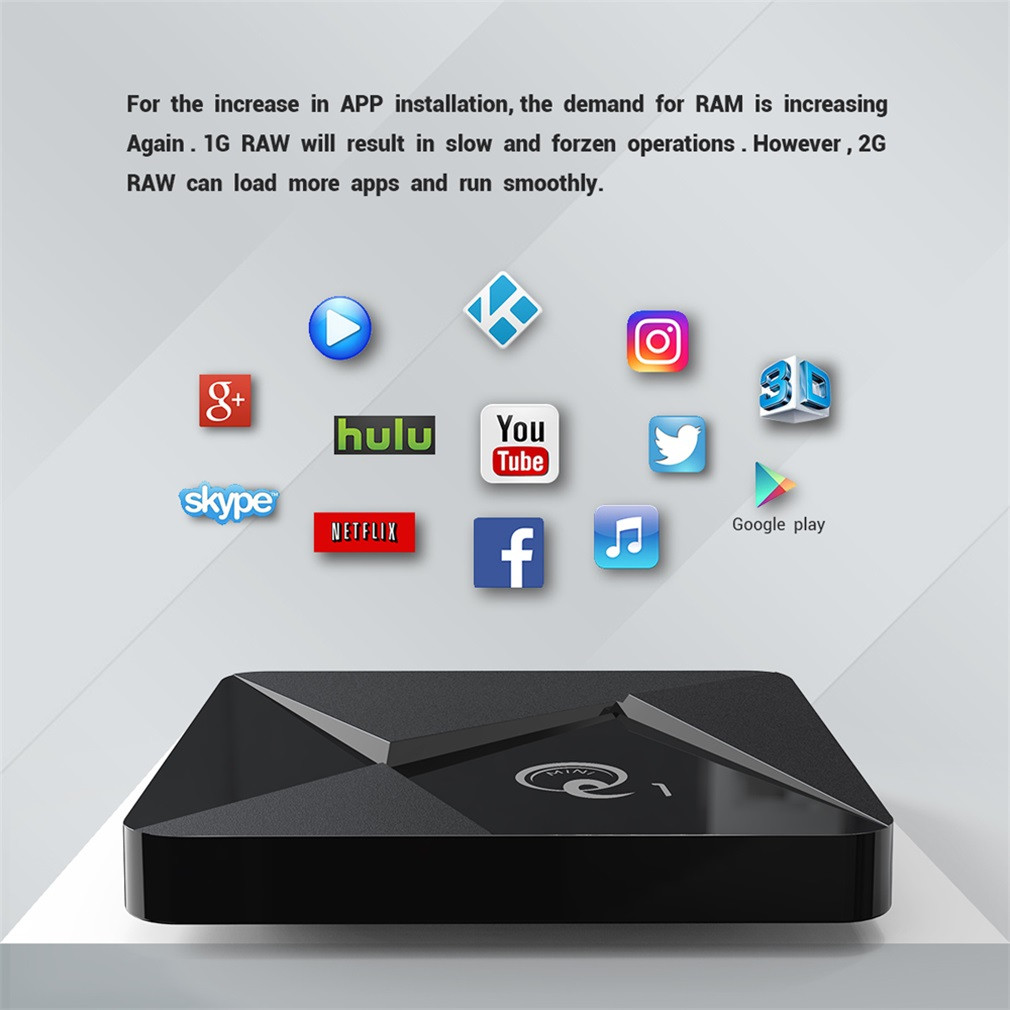 Hộp Tv Thông Minh Applewish Android 9.0 Q1 Mini 1gb + 8gb Lõi Tứ 2.4ghz 4k Hd