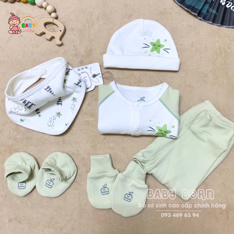 Lapomme - Bộ dài tay cúc giữa ngôi sao nhỏ Rayon Cotton mềm mại