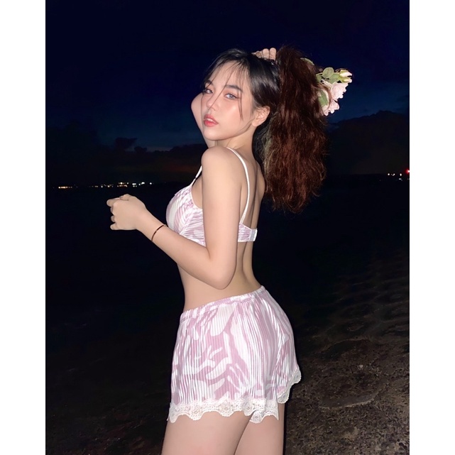 set đồ ngủ Bella thun lụa co dãn