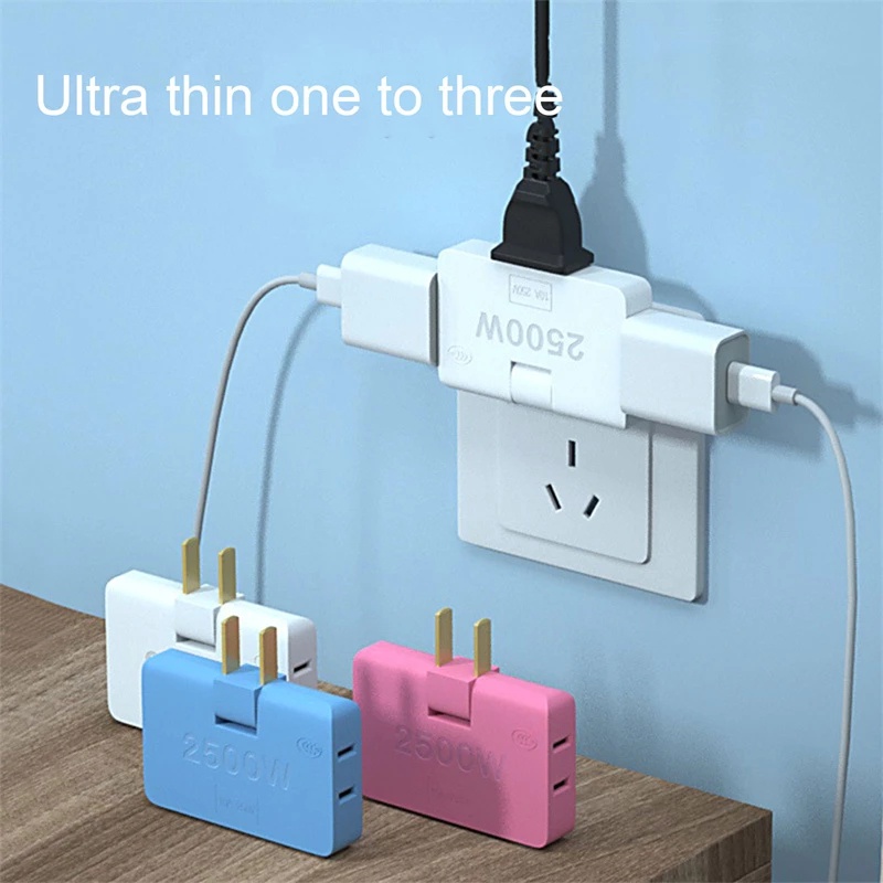 Phích Cắm Chuyển Đổi AC 3 Trong 1 Xoay 180 Độ Bằng ABS Có Thể Điều Chỉnh