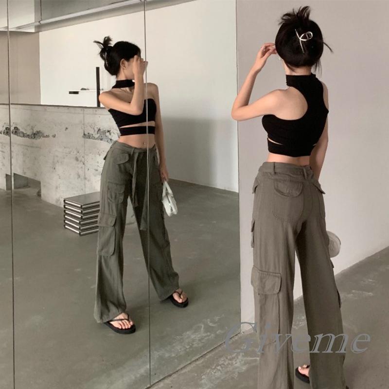 Áo Croptop Không Tay Hở Lưng Màu Trơn Thời Trang Mùa Hè Cho Nữ