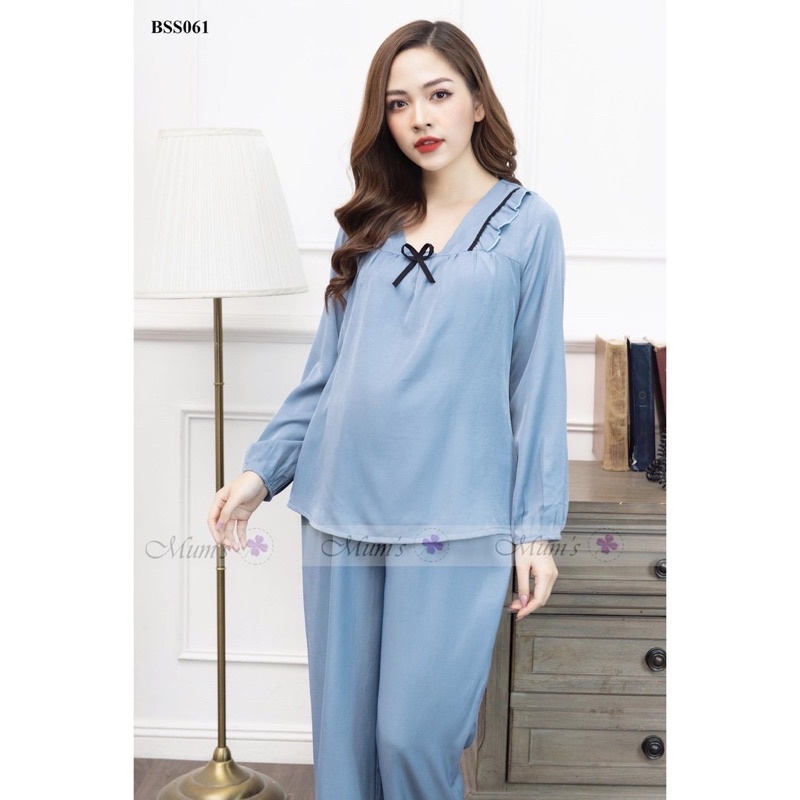 bộ sau sinh DÀI TAY đẹp giá rẻ cho mẹ bầu và sau sinh ở cữ, chất ĐŨI, có khóa ti tiện lợi