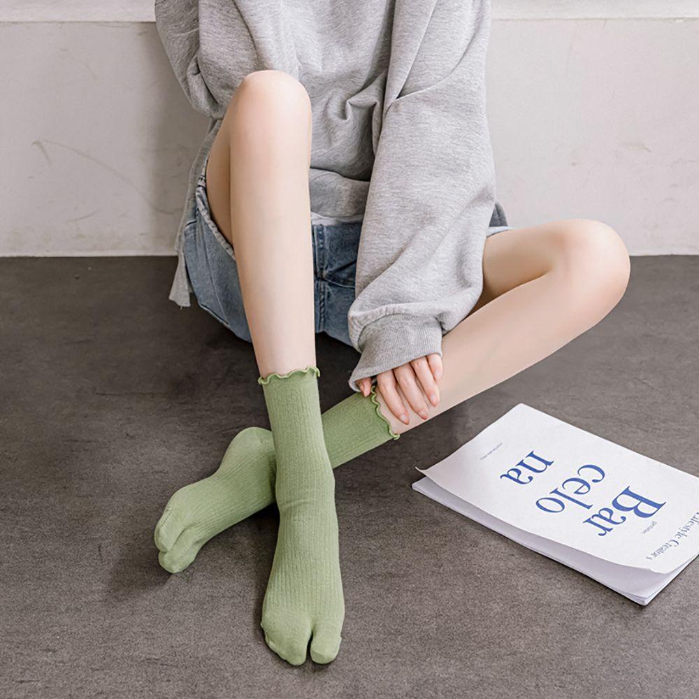 HARRIETT Vớ Xỏ Ngón Hai Ngón Phối Bèo Màu Sắc Ngọt Ngào Thoải Mái Thời Trang Cho Nữ