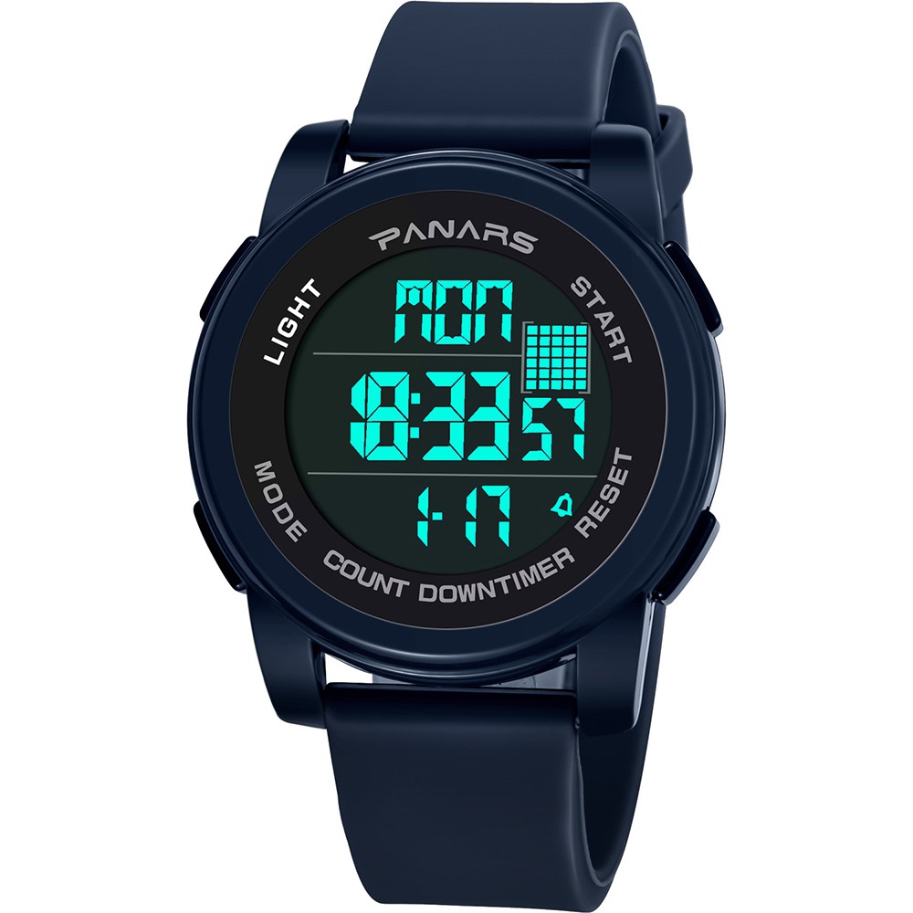 PANARS Original  8100 Digital Watch Waterproof Durable Drop Resistant Luminous Silicone Strap