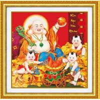 Tranh gắn đá toàn bộ -Phật Di Lặc