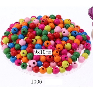 Gói 5-10-25gam hạt gỗ tự nhiên đủ màu đủ size 9x10mm