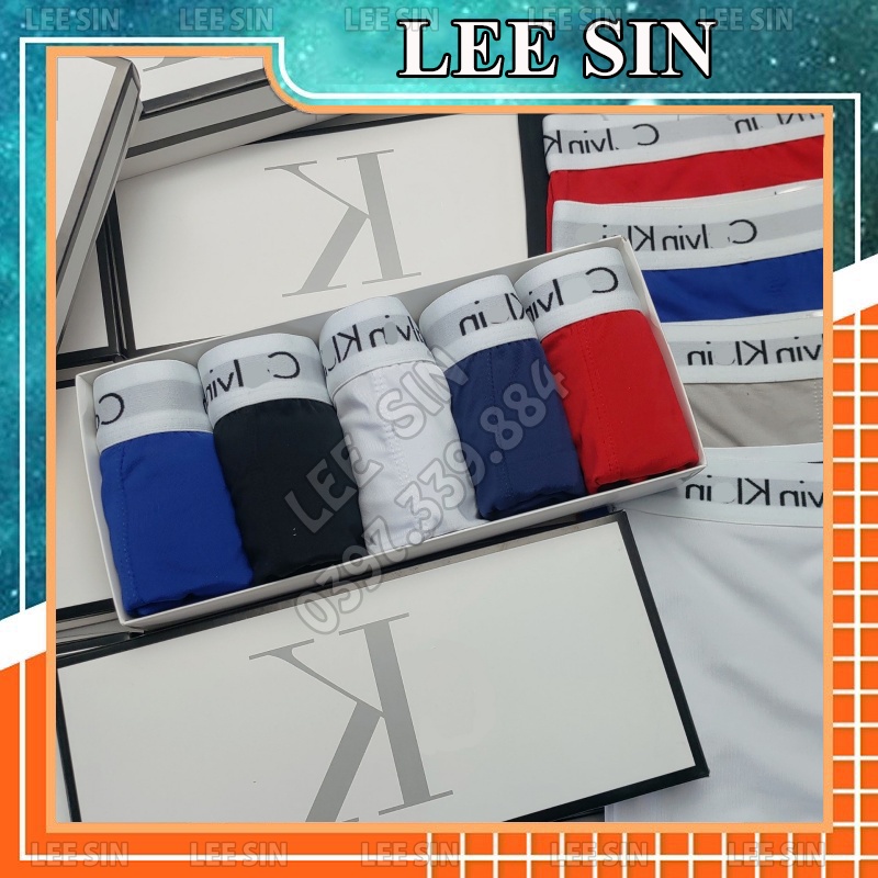 Quần lót nam Boxer thun lạnh Cotton, sịp đùi nam đẹp, quần lót nam đùi co dãn 4 chiều SD02 (Che Tên) - LeeSin