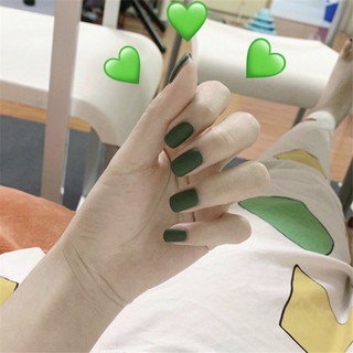 Hộp 24 Móng Tay Giả Nhám Xanh Bơ (Tặng keo)