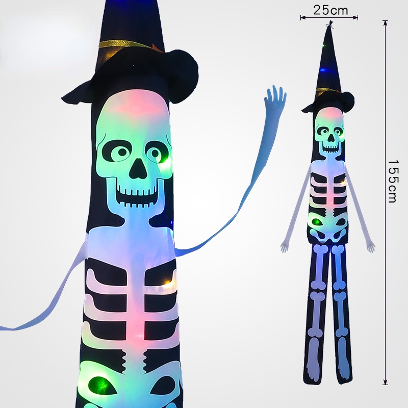 1 Đèn LED Hình Đầu Lâu Bí Ngô Ma Rỗng Phát Sáng Trang Trí Halloween
