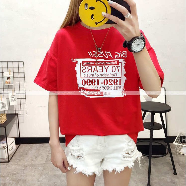 ÁO THUN TAY LỠ FORM RỘNG IN KHUNG CHỮ SỐ 1920-1950 (kèm ảnh thật ) | BigBuy360 - bigbuy360.vn