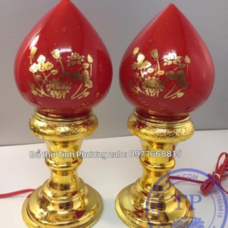 Đèn thờ quả đào tiên đk7  x cao 15 cm