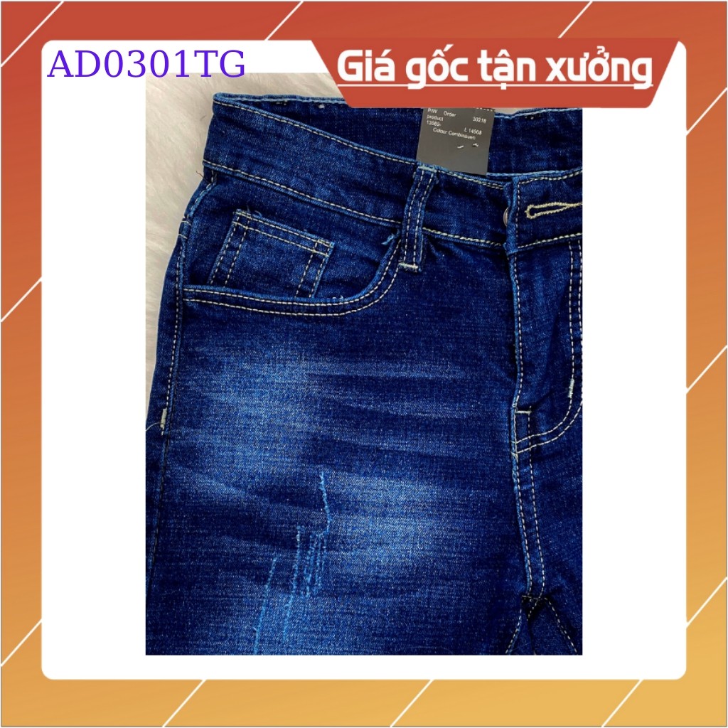 Quần Jean Nam Chất Bò VNXK AD0301TG Xanh Rách Phong Cách Soái Ca (44-70KG)