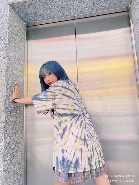 Áo Thun TieDye Basic Tay Lửng Unisex Ảnh Thật