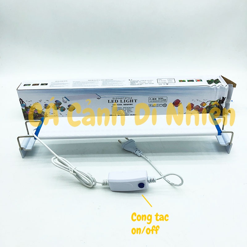 Đèn LED máng kẹp thành hồ cá 40-50 cm 18W 2 dãy màu TRẮNG - ĐỔI MÀU 30 LED P400