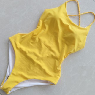 Bikini 1 mảnh trơn dây buộc