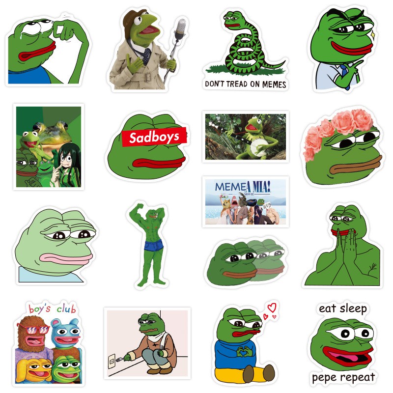 Y&P| Hình Dán Ếch Xanh Sad Frog PEPE Graffit Dán Nón Bảo Hiểm Chống Nước