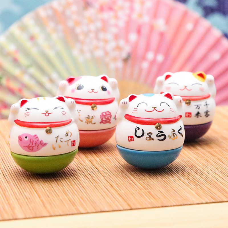 Mèo thần tài lật đật 7 cm nhiều màu