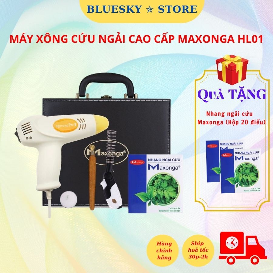 Máy xông cứu ngải MAXONGA HL01 phiên bản cao cấp hộp da sang trọng [Bluesky Store]