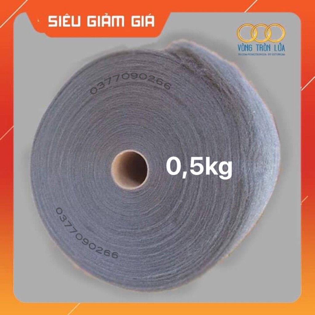 Steel Wool, Bùi Nhùi Thép Cuộn 0,5kg - Dày 4 Lớp [Shop Vòng Tròn Lửa]