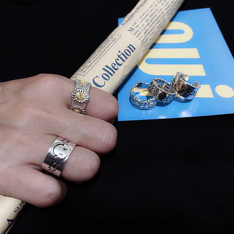 Nhẫn Thời Trang Hình Mặt Cười Phong Cách Retro