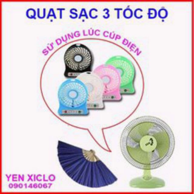 (chuyên sỉ)Quạt sạc 3 chế độ gió