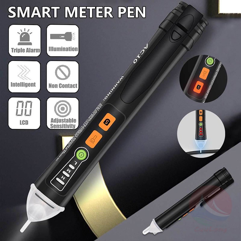 Bút Thử Điện Thông Minh An Toàn, Cảm Biến Không Tiếp Xúc Âm, Có Đèn Pin, Tự Ngắt Khi Không Sử Dụng