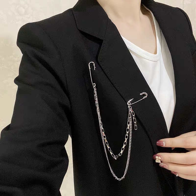 Ghim cài áo quần đa năng chain xích rơi trang trí Ghim cài đôi trang trí quần áo túi xách