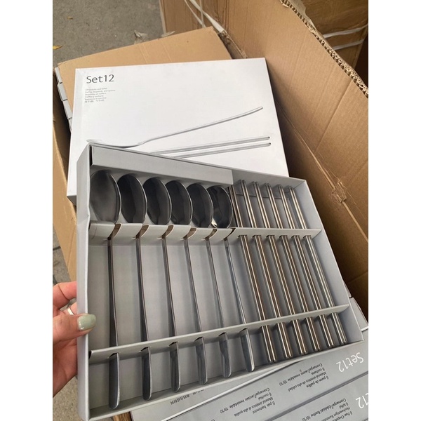 🇩🇪Set 12 đũa và thìa inox WMF ( kèm hộp sang chảnh)