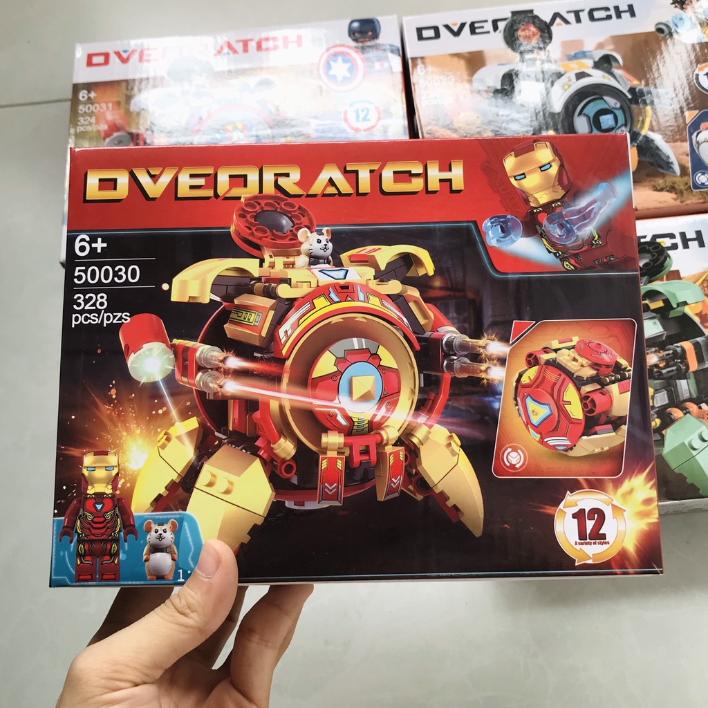 Đồ Chơi Lắp Ghép LEGO's 12in1 Wrecking Ball Hamster CÓ LAZER Siêu Anh Hùng Iron Man, Captain America, Robot, Xe Tăng