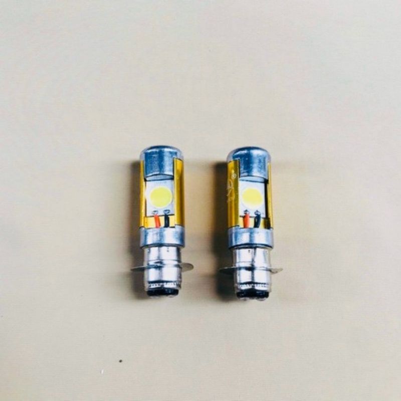 Bộ 2 bóng đèn pha led cho xe đời cũ chân m5 sử dụng 2 bóng như wave,fututer,dream,Jupiter...