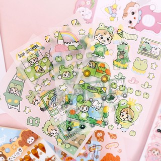 Set 4 sticker cô/ cậu bé cute