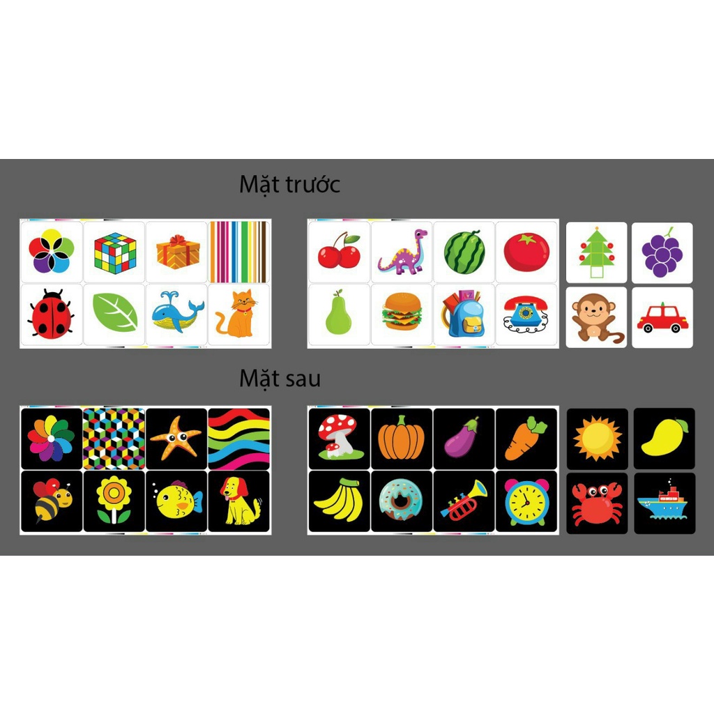 Flashcard - Kích thích thị giác Cho bé 0-1 tuổi+ theo phương pháp giáo dục sớm (Việt Hà)